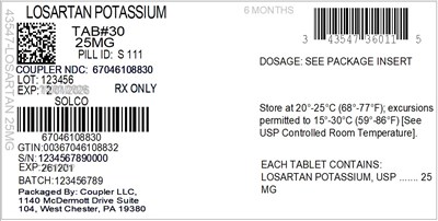 Label (43547 360 11 Losartan 25mg 67046 1088 30)